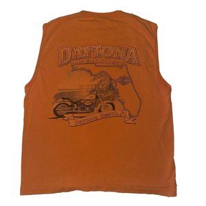 Harley Davidson Orange Tank Sleeveless Daytona Bea